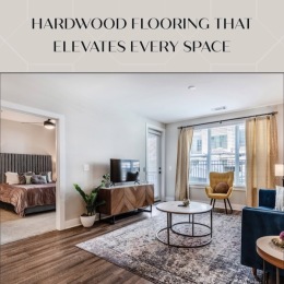 a living room with a couch and tables